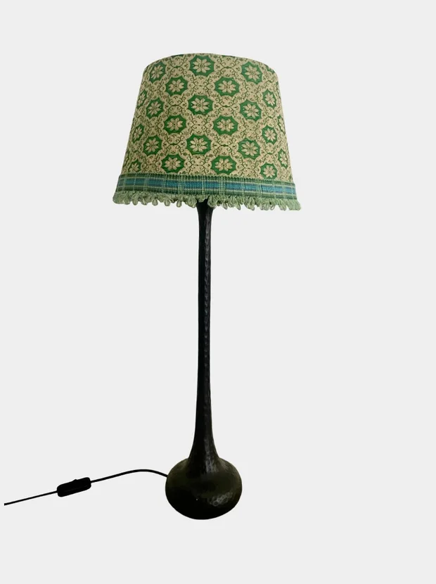 GREEN SARI LAMP SHADE