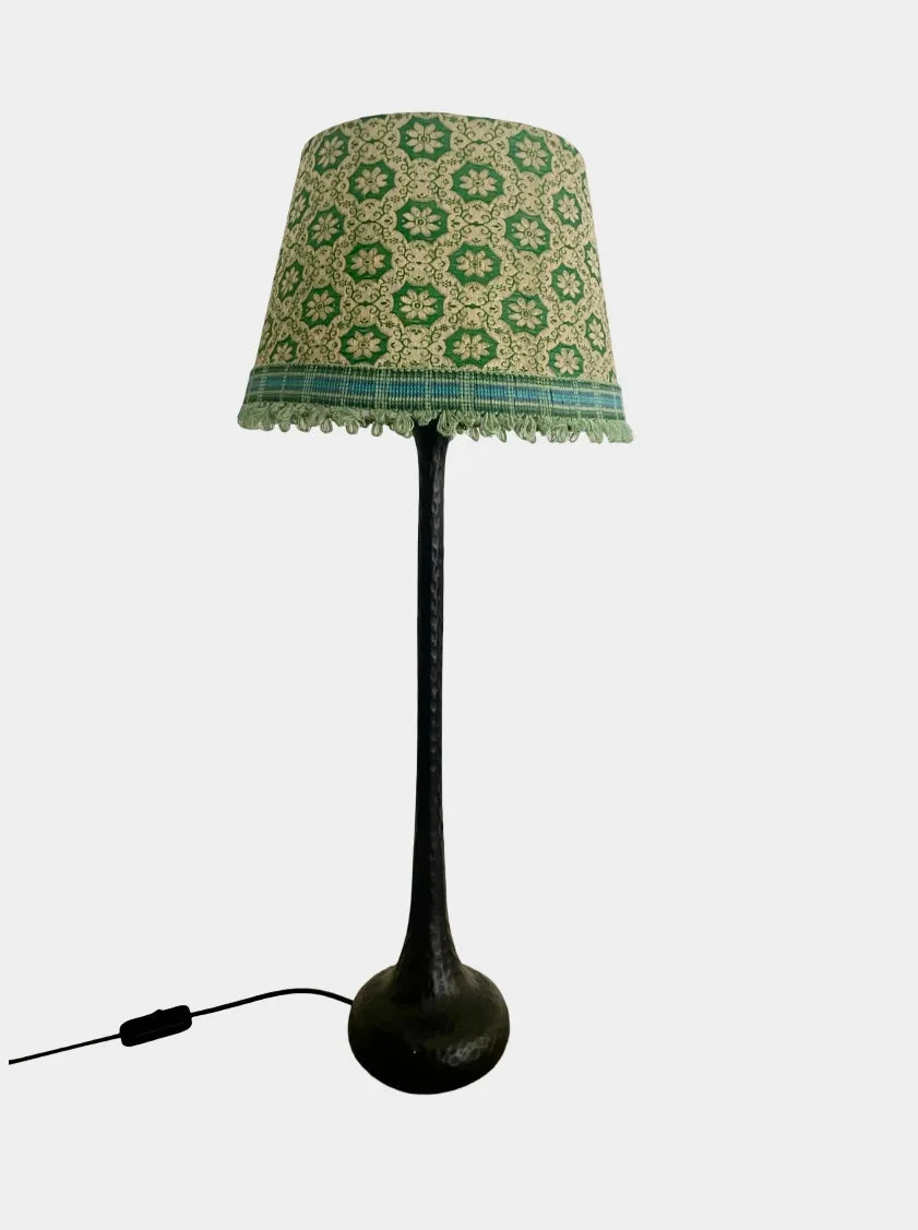 GREEN SARI LAMP SHADE