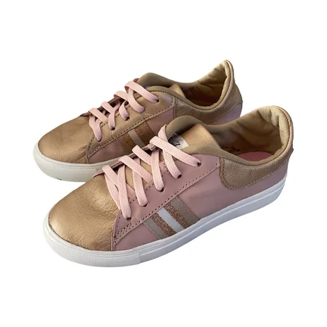 SNEAKERS -  GOLD AND BALLET SLIPPER PINK LEATHER SIZE 39 — view 2