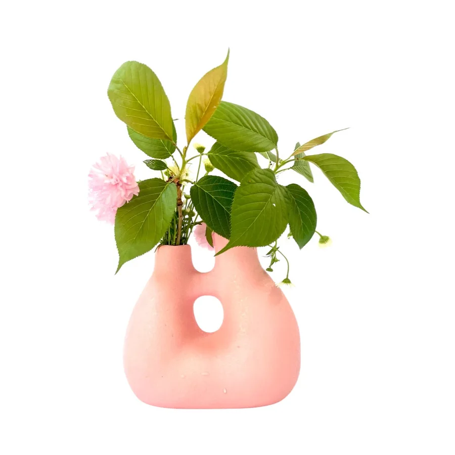 CERAMIC VASES - DOUBLE STEM PINK
