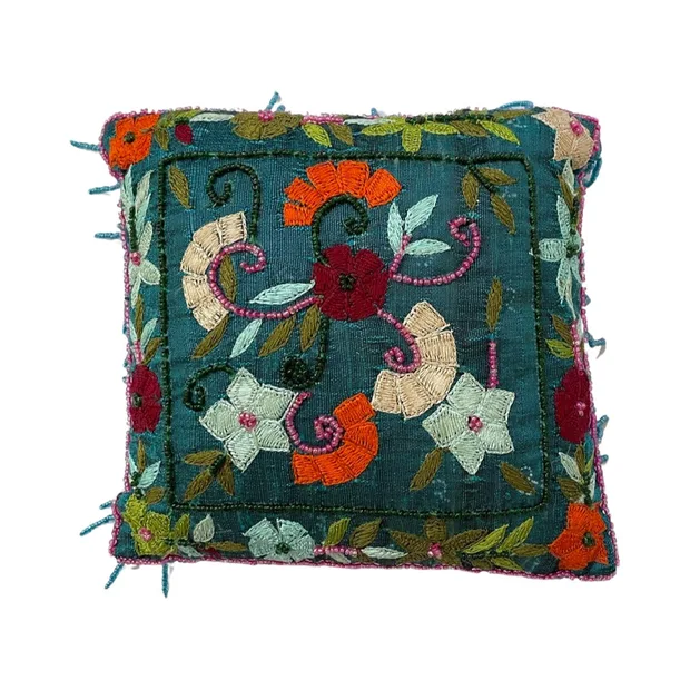 SCATTER CUSHIONS - BEADS/TURQUOISE